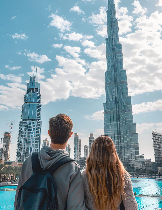 portrait couple visiting luxurious city dubai 1